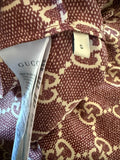 Gucci GG Silk Twill Logo Hoodie Sz Sm