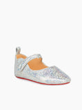 Iceland’s Christian Louboutin Glitter Leather Flats Sz 20