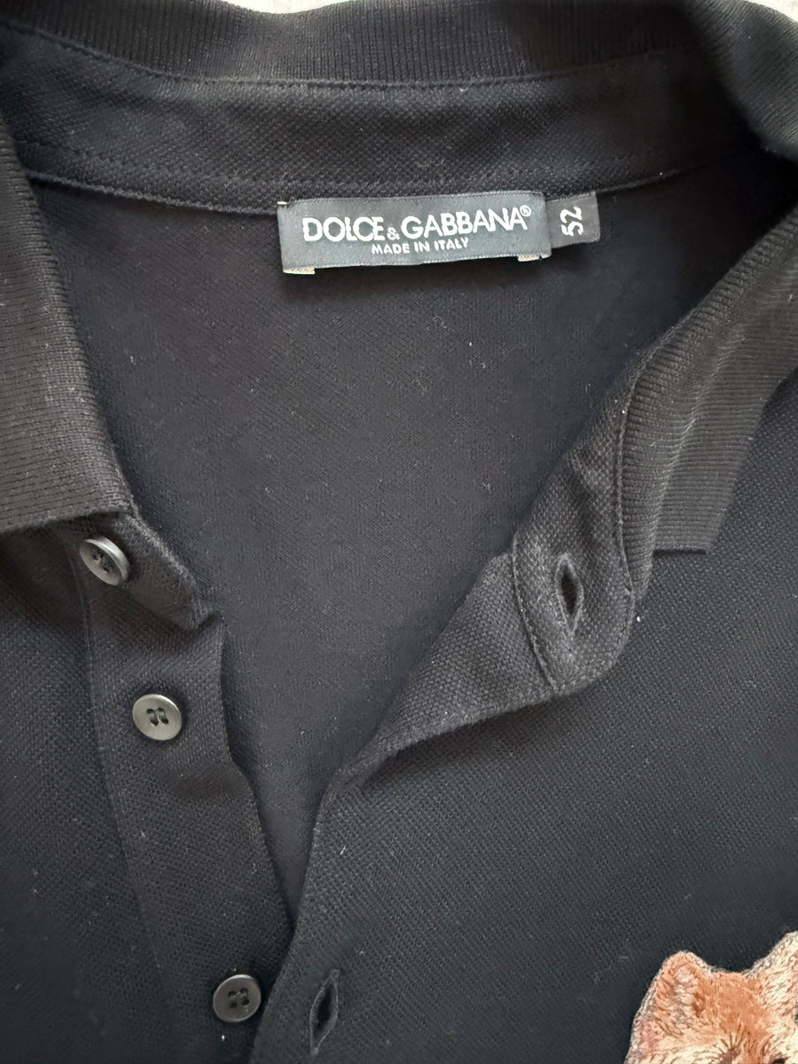 Dolce & Gabbana FOX COLONEL PATCH POLO SHIRT sz 52 – Wopsters Closet