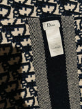 Christian Dior Logo Navy Cashmere Scarf