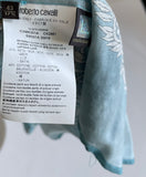 Roberto Cavalli Silk Blue Garden Print Shirt Sz 43