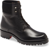 Christian Louboutin Black Leather Trapman Hiking Boot Sz 45.5