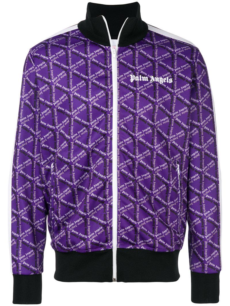 Palm Angels Purple Storm Monogram Zip-front Track Jacket Sz XL