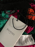 Balmain Striped Crop Knit Halter Top Sz 38