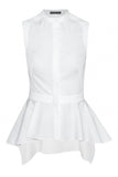 Alexander McQueen White Peplum Top Sz SM