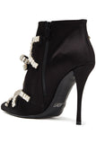 Roger Vivier Crystal Satin Ankle Boots Sz 38.5