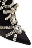 Roger Vivier Crystal Satin Ankle Boots Sz 38.5