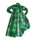 Sunnei Green Plaid Long Coat Sz XS