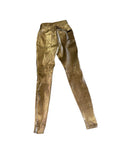 Dolce and Gabbana Gold Lame Skinny Pants Sz XS