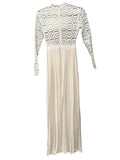 Self Portrait Long White Pleated Crochet Dress as XS