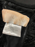 LouLou Black Ostrich Feather Bra Top Sz Med