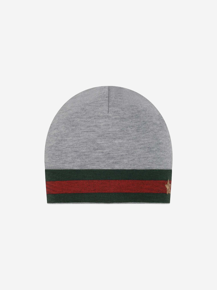 Gucci Webbing Line Knit Cap Gray Wool hat with Web in grey | GUCCI® US main image 4