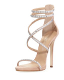Giuseppe Zanotti Nude Crystal Coline JLO Heels Sz 38
