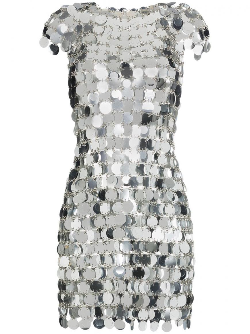 paco rabanne sequin dress Paco Rabanne Sequined Maxi Dress in Metallic