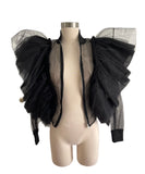 Kaimin Ruffle Sheer Tulle Jacket Sz Sm