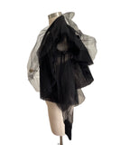 Kaimin Ruffle Sheer Tulle Jacket Sz Sm