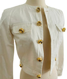 Dsquared2 White Denim Jacket Sz 40