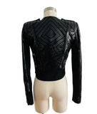 BCBG Max Azria Black Sequin Moto Jacket Sz XS