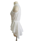 Alexander McQueen White Peplum Top Sz SM