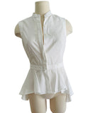Alexander McQueen White Peplum Top Sz SM