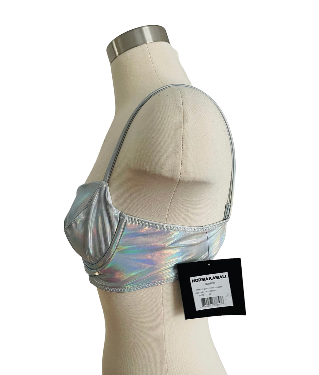 Womens Norma Kamali silver Holographic Underwired Bra