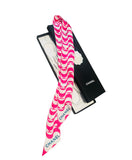 Chanel Pink Logo Silk Twilly Bandeau Scarf