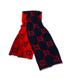Gucci GG Red Wool/ Silk Scarf