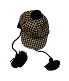 Gucci Houndstooth Hat w/Ear Flaps Tassels Sz L 59