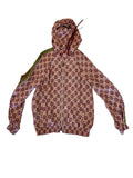 Gucci GG Silk Twill Logo Hoodie Sz Sm