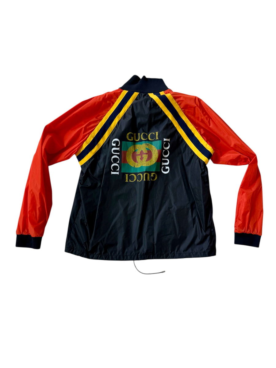 Gucci Nylon Vintage Colorblock Windbreaker Jacket Sz XL