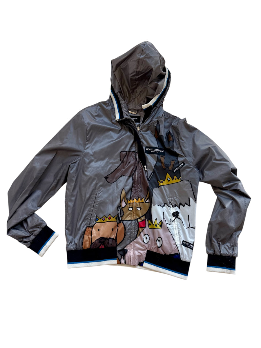 Dolce & Gabbana K-Way Dogs Reversible Nylon Jacket Sz XL