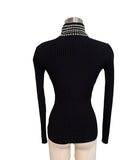 Alexander Wang Black Crystal Turtleneck Top Sz sm