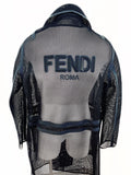 Fendi Black Mesh Men's Coat Parka SZ 54