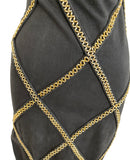 Lieblein Design Mode Vintage Gold Beaded Cut Out Dress SZ med