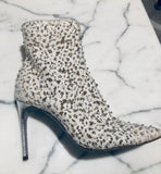 Rene Caovilla Embellished White Beaded Boots Sz 38.5