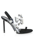 Alexander Wang Clear Kaia Jeweled Slingback Sandals 38