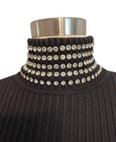 Alexander Wang Black Crystal Turtleneck Top Sz sm