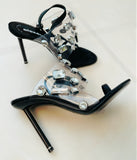 Alexander Wang Clear Kaia Jeweled Slingback Sandals 38