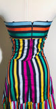 Caroline Constas Striped Multicolored Maxi Dress Sz Sm
