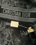 Christian Dior Logo Navy Cashmere Shawl Scarf