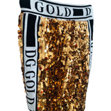 Dolce and Gabbana D&G Gold Sequin Jogger Pants Sz Sm