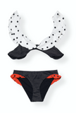 Ganni Polka Dot Ruffle Bikini Sz 36