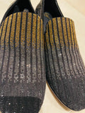 Giuseppe Zanotti Black Suede Crystal Ombré Loafers Sz 46