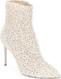 Rene Caovilla Embellished White Beaded Boots Sz 38.5
