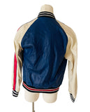 Gucci Blue Pool Patch Leather Jacket Sz XL