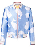 Thom Browne Whale Icon Ribbed Blouson Jacket  Sz L