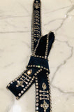 Dsquared2 Velvet Rhinestone Runway Belt Sz 75