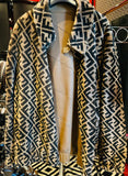 Fendi FF Shearling Leather Brown Logo Jacket  Sz 52