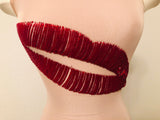 Andrea Degreas One Shoulder Beaded Lip Bathing Suit / Bodysuit Sz XS