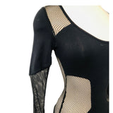 Sass & Bide "Love For Sale" Black Net Bodysuit Sz Sm